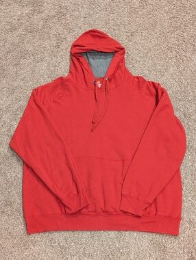 Hanes Nano Hood Red Pullover Hoodie - Size XL - Lightweight & Soft